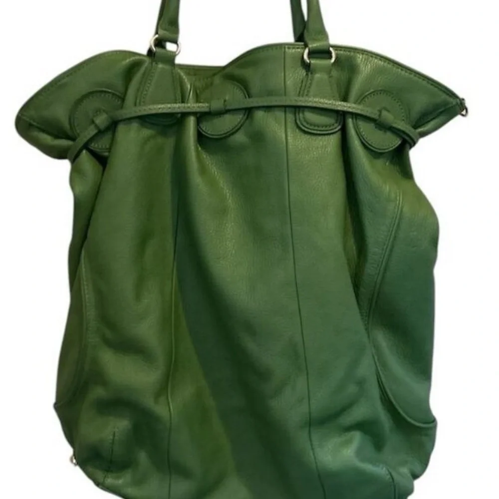Isaac Mizrahi Vibrant Green Leather Hobo Bag - Picture 13 of 15